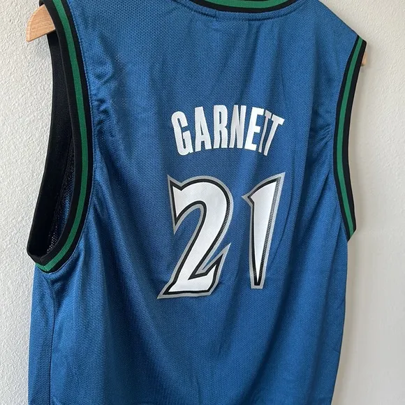 Reebok Timberwolves Youth XL Kevin Garnett Jersey NBA Blue/White