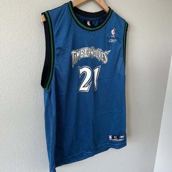 Reebok Timberwolves Youth XL Kevin Garnett Jersey NBA Blue/White