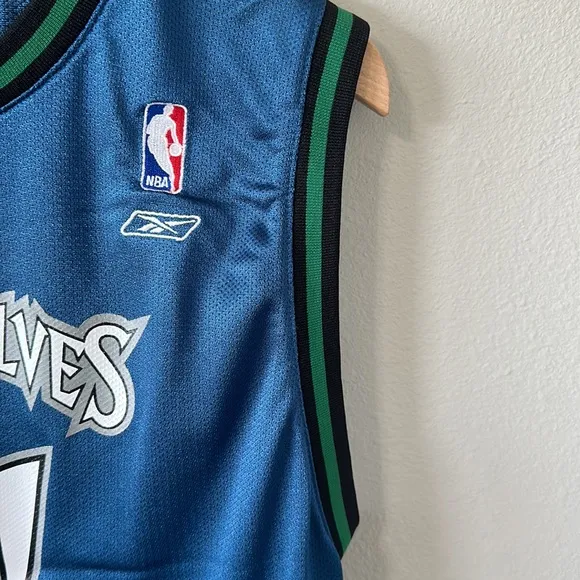 Reebok Timberwolves Youth XL Kevin Garnett Jersey NBA Blue/White
