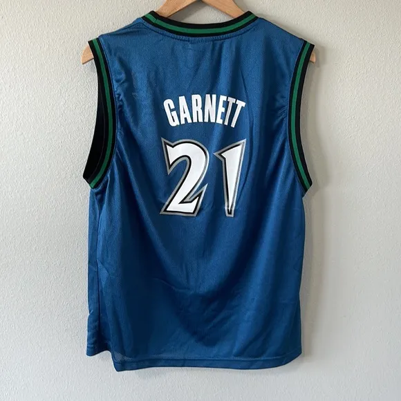 Reebok Timberwolves Youth XL Kevin Garnett Jersey NBA Blue/White