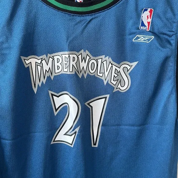 Reebok Timberwolves Youth XL Kevin Garnett Jersey NBA Blue/White