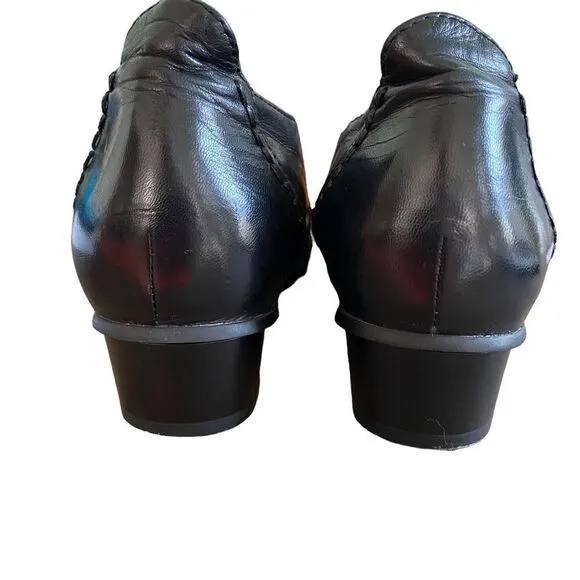 Regarde Le Ciel Black Leather Ankle Booties Shoes Size 36