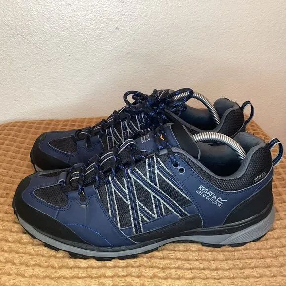 Regatta Samaris II Low Men's Sz 10 Waterproof Outdoor Hiking Walking Shoes Blue
