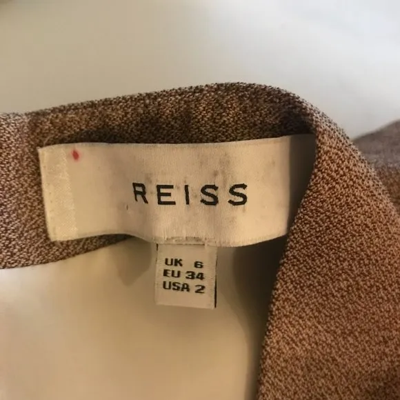 Reiss 'Turner' Dress Cap Sleeve V Neck Knee Length Professional Office Size 2