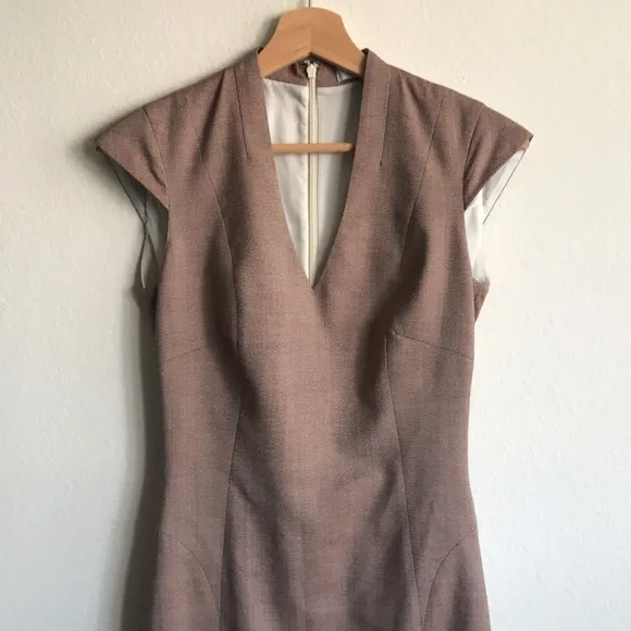 Reiss 'Turner' Dress Cap Sleeve V Neck Knee Length Professional Office Size 2