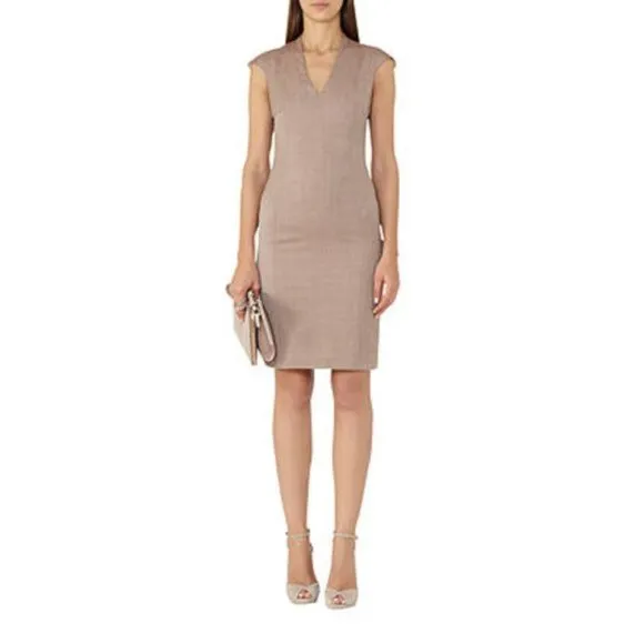 Reiss 'Turner' Dress Cap Sleeve V Neck Knee Length Professional Office Size 2