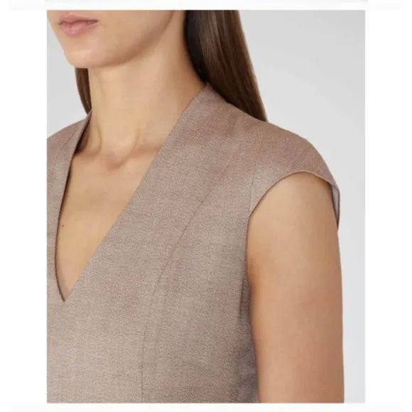 Reiss 'Turner' Dress Cap Sleeve V Neck Knee Length Professional Office Size 2