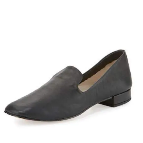 Repetto Daren Squared Toe Loafers in Black Leather size 36.5