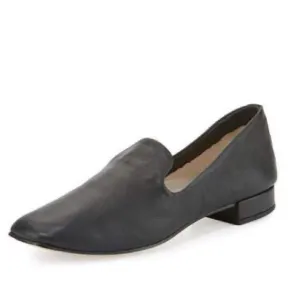 Repetto Daren Squared Toe Loafers in Black Leather size 36.5