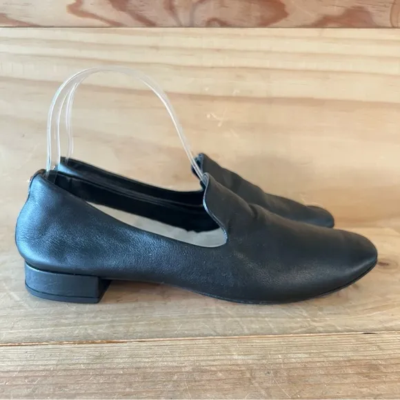 Repetto Daren Squared Toe Loafers in Black Leather size 36.5