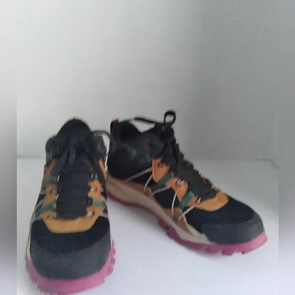 Retro Color Block Trail Running Shoes Black Orange Pink Athletic‎ Sneakers