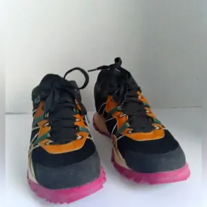 Retro Color Block Trail Running Shoes Black Orange Pink Athletic‎ Sneakers