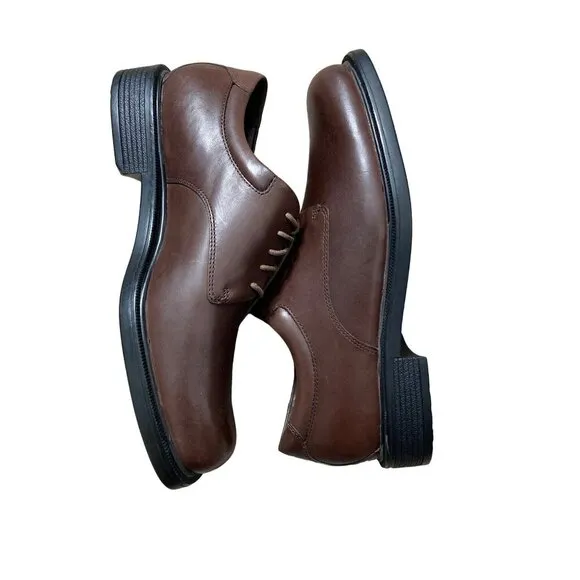 ROCKPORT MEN'S CHOCOLATE BROWN MARGIN STYLE K-7225 DERBY DRESS SHOES SZ 9 NWOT