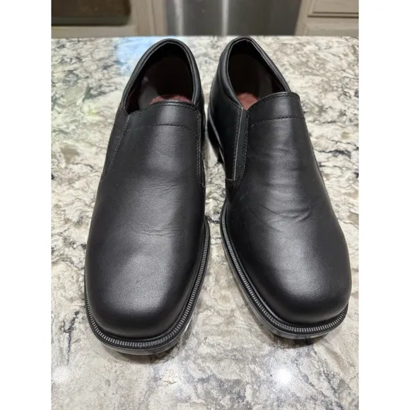 Rockport Shoes Mens Size 12 M Soft Toe Ontario Work Black Leather Slip-Resistant