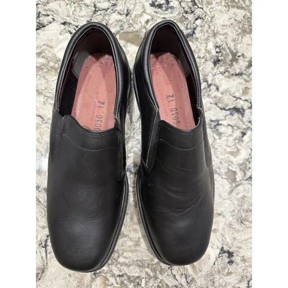 Rockport Shoes Mens Size 12 M Soft Toe Ontario Work Black Leather Slip-Resistant