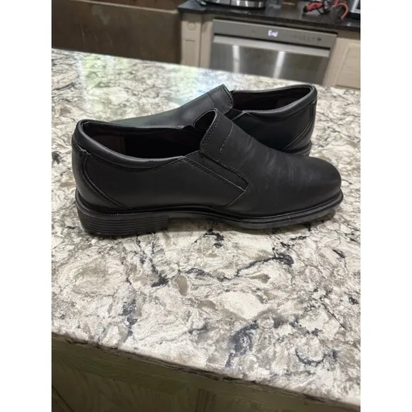 Rockport Shoes Mens Size 12 M Soft Toe Ontario Work Black Leather Slip-Resistant