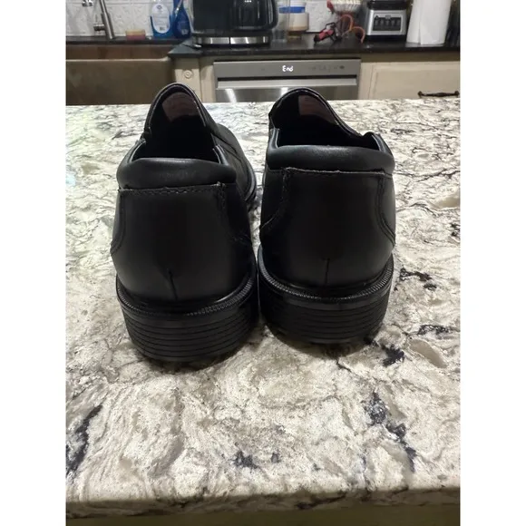 Rockport Shoes Mens Size 12 M Soft Toe Ontario Work Black Leather Slip-Resistant