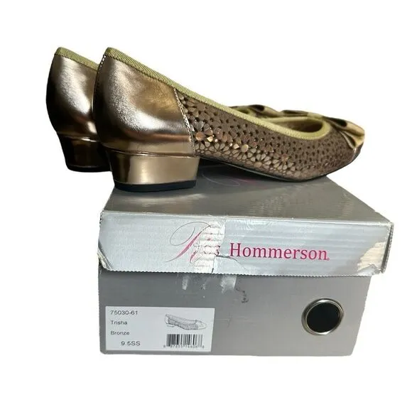 Ros Hommerson bronze Trisha metallic / patent leather flats in a size 9.5SS new