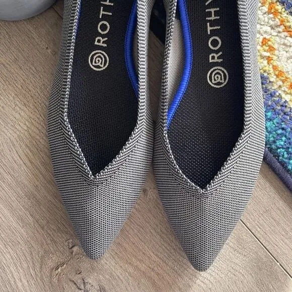 Rothys pthe point size 9.5  gray woman’s flat shoes