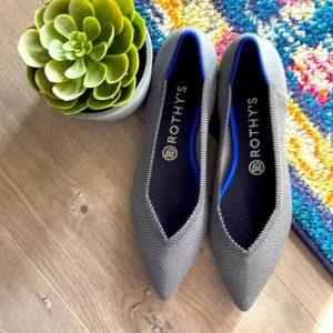 Rothys pthe point size 9.5  gray woman’s flat shoes