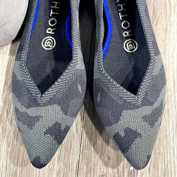 Rothys retired camouflage gray size 7 pointed f…