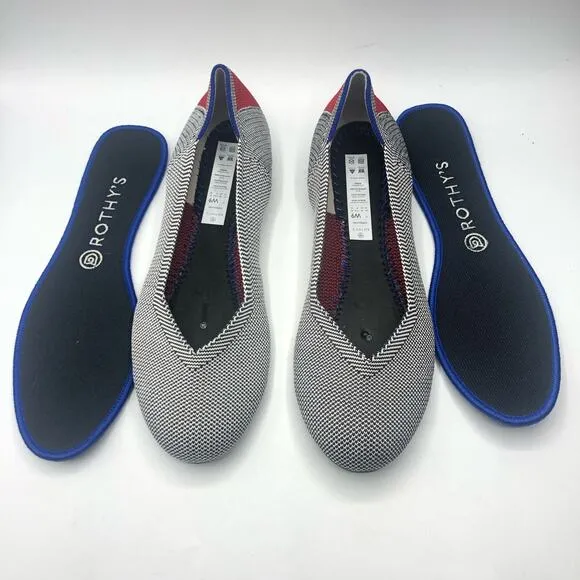 Rothy’s Retired Cherry Ribbon Ballet Flat Shoes Size 9