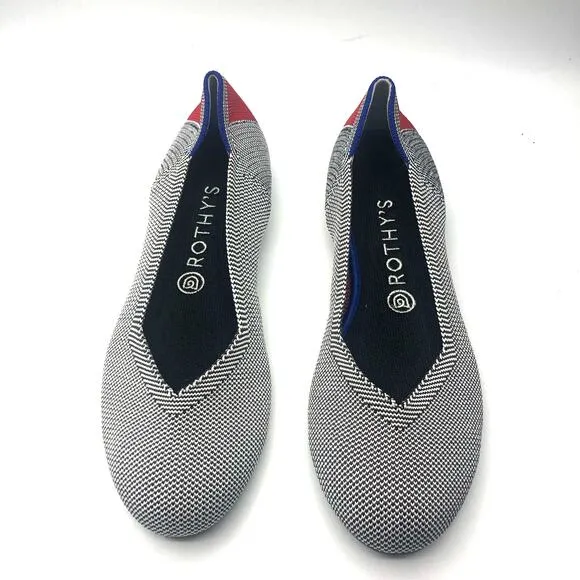 Rothy’s Retired Cherry Ribbon Ballet Flat Shoes Size 9