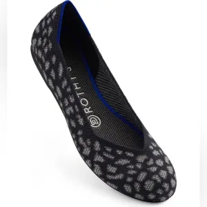 ROTHY’S Round Toe Flat in Charcoal Kitten Black/Gray Sz 7.5