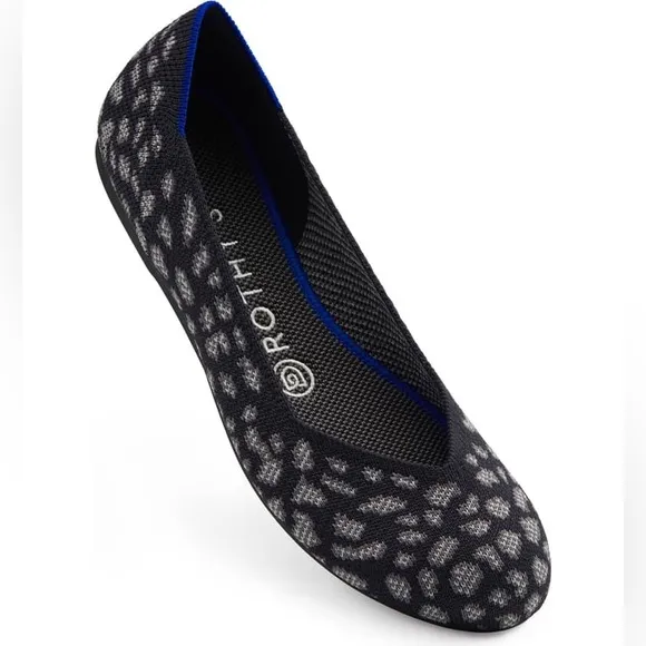 ROTHY’S Round Toe Flat in Charcoal Kitten Black/Gray Sz 7.5