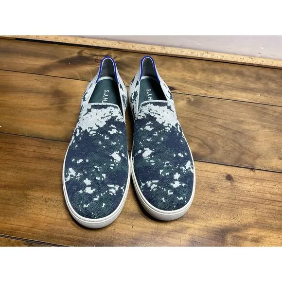 Rothy's Shibori Sneakers Shoes Sea Green Tye Dye Slip On Womens Size 13
