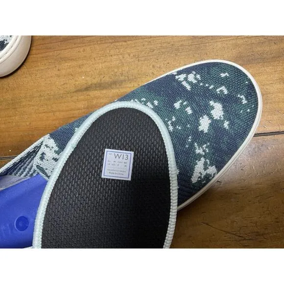 Rothy's Shibori Sneakers Shoes Sea Green Tye Dye Slip On Womens Size 13