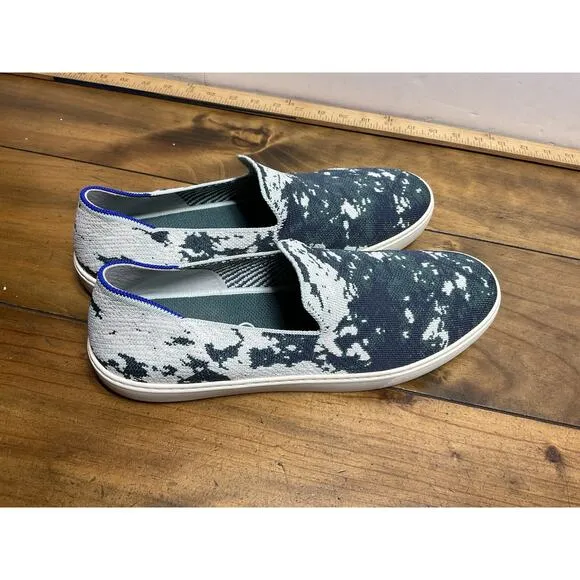 Rothy's Shibori Sneakers Shoes Sea Green Tye Dye Slip On Womens Size 13