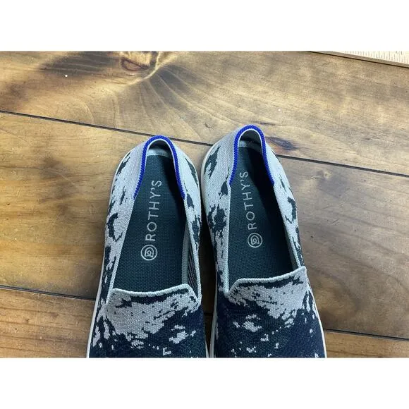 Rothy's Shibori Sneakers Shoes Sea Green Tye Dye Slip On Womens Size 13