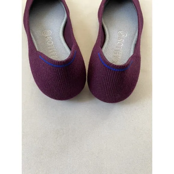 Rothy's Shoes Ballet Flats Loafers Pointed Toe Slip On Aubergine