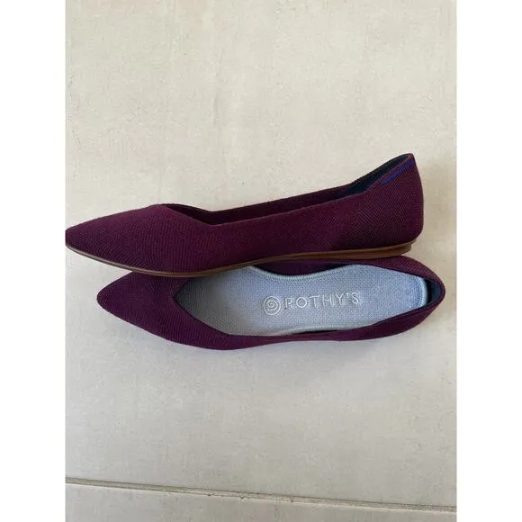 Rothy's Shoes Ballet Flats Loafers Pointed Toe Slip On Aubergine
