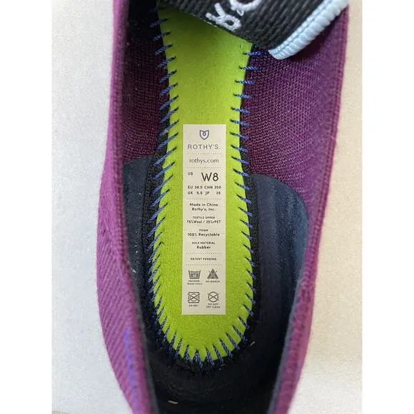 Rothy's Shoes Ballet Flats Loafers Pointed Toe Slip On Aubergine