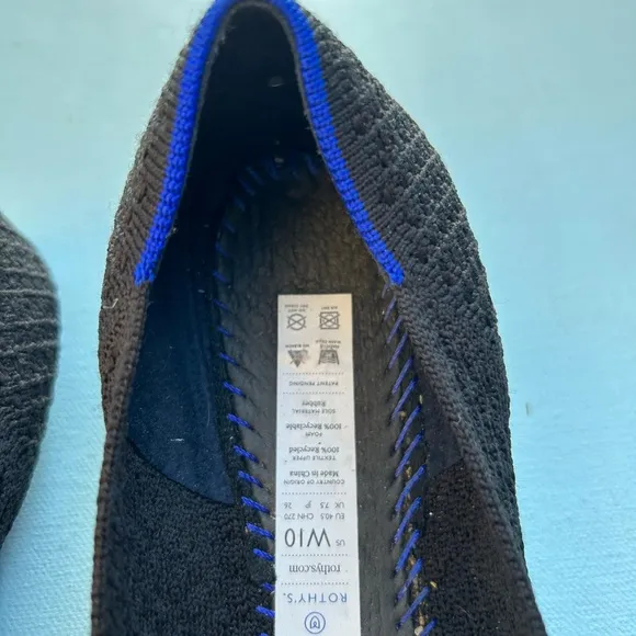 Rothy’s Shoes - Point Flat in Black Honeycomb