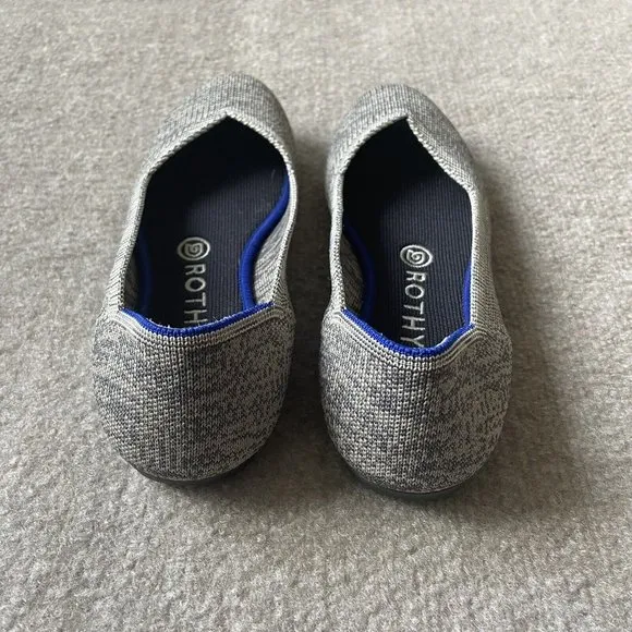 Rothy’s Shoes Womens Size 7.5 The Flat Taupe Heather Grey Casual Knit Flats