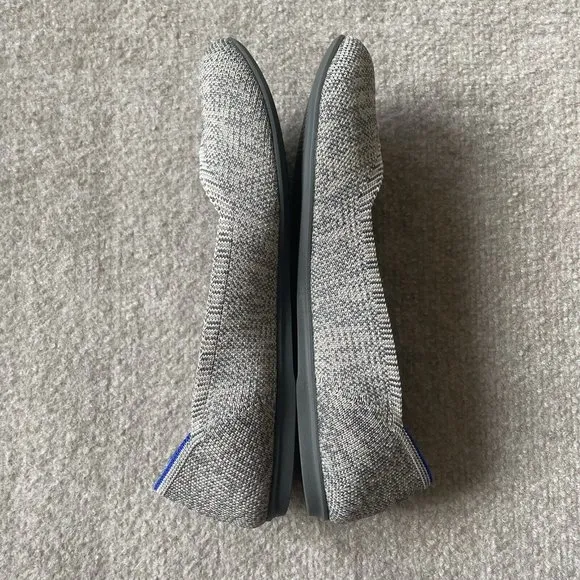 Rothy’s Shoes Womens Size 7.5 The Flat Taupe Heather Grey Casual Knit Flats