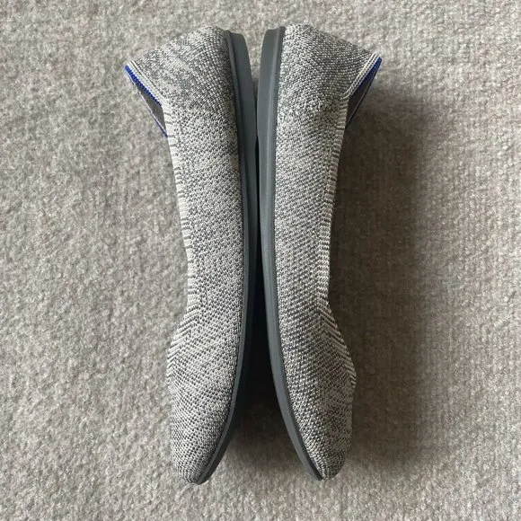 Rothy’s Shoes Womens Size 7.5 The Flat Taupe Heather Grey Casual Knit Flats