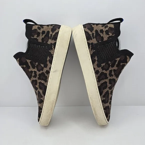 Rothy's | The Chelsea 'WildCat' leopard print brown casual sneakers | WMS 8.5