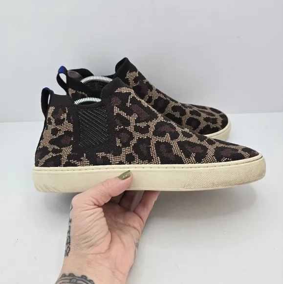 Rothy's | The Chelsea 'WildCat' leopard print brown casual sneakers | WMS 8.5