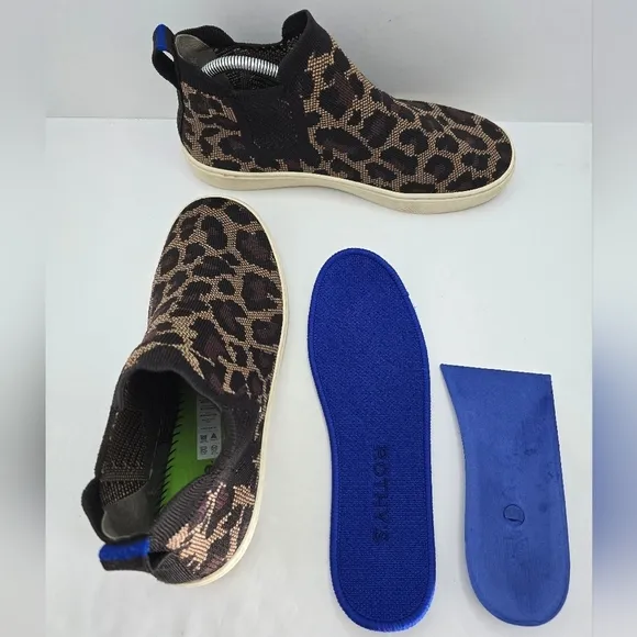 Rothy's | The Chelsea 'WildCat' leopard print brown casual sneakers | WMS 8.5