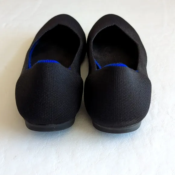 Rothy’s The Flat Black Solid Round Toe Knit Shoes Women's Size 10.5