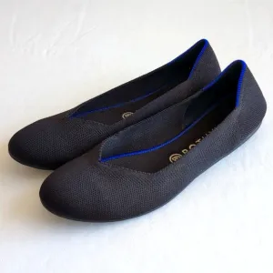 Rothy’s The Flat Black Solid Round Toe Knit Shoes Women's Size 10.5