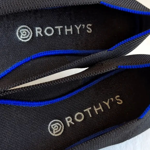 Rothy’s The Flat Black Solid Round Toe Knit Shoes Women's Size 10.5