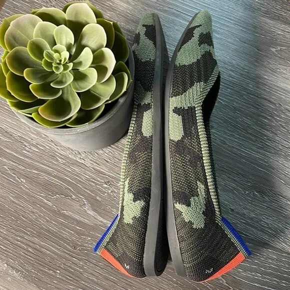Rothy’s the point camuflaje green size 9 woman’s flat shoes