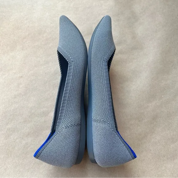 Rothys The Point Classic Cloud Grey Birdseye Flat Shoes Womens Size 10