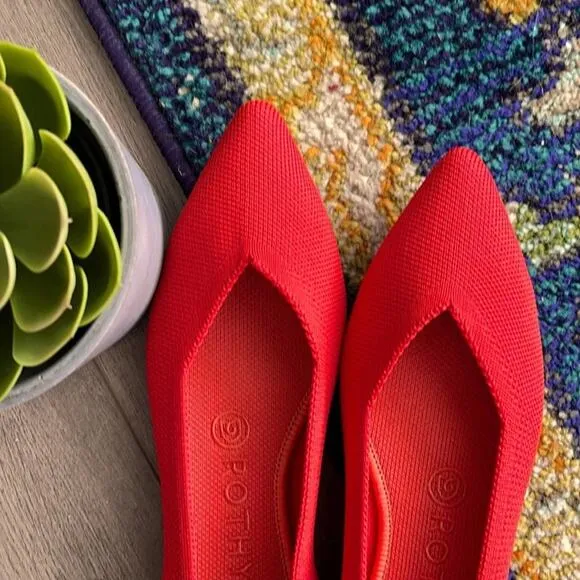 Rothys the point flame red size 9 woman’s flat sh…