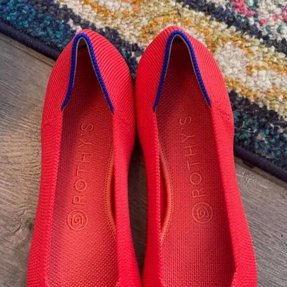 Rothys the point flame red size 9 woman’s flat sh…